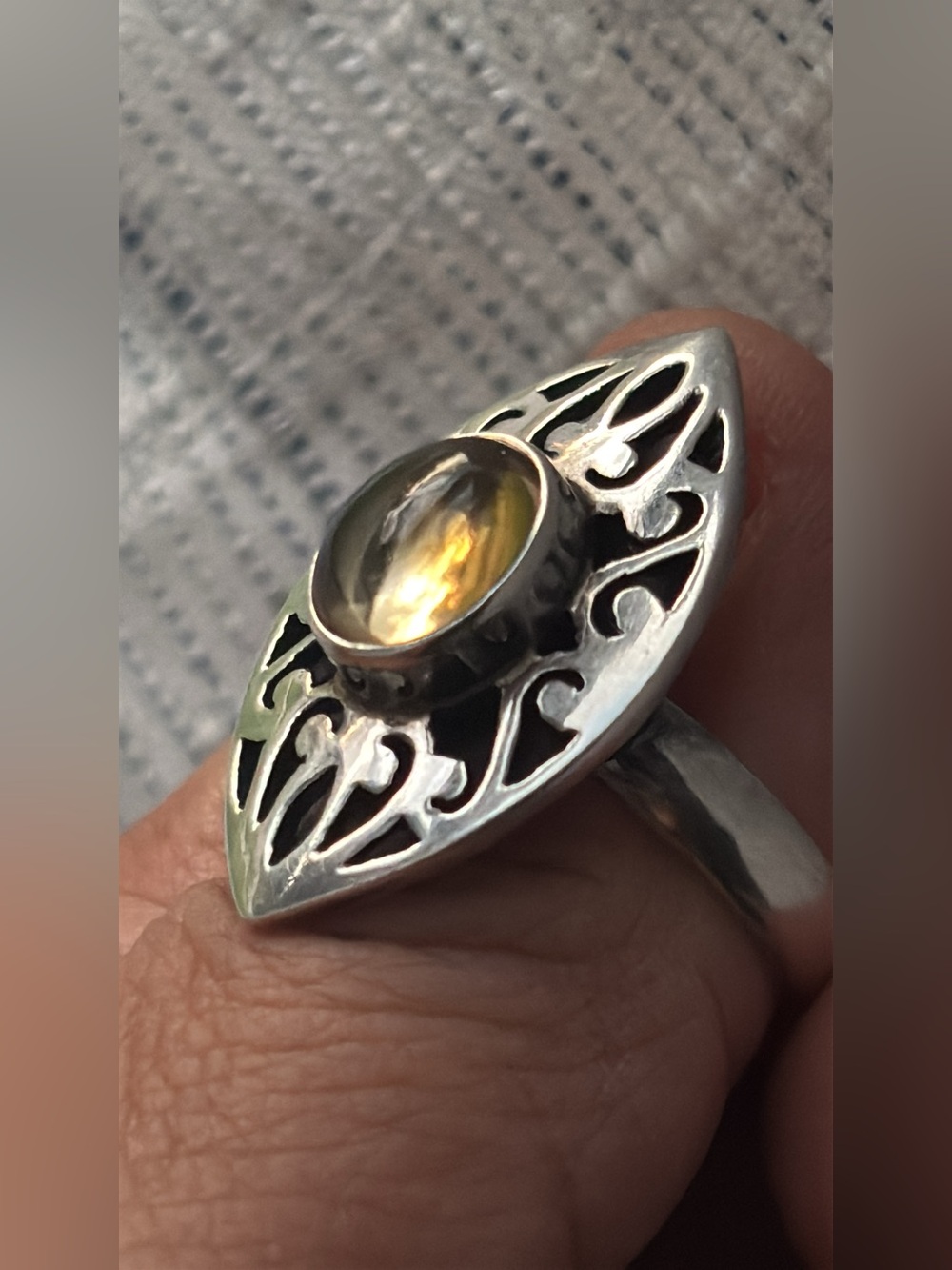DP Sterling Silver Ring with Cabochon Smoky Quartz Doug Paulus